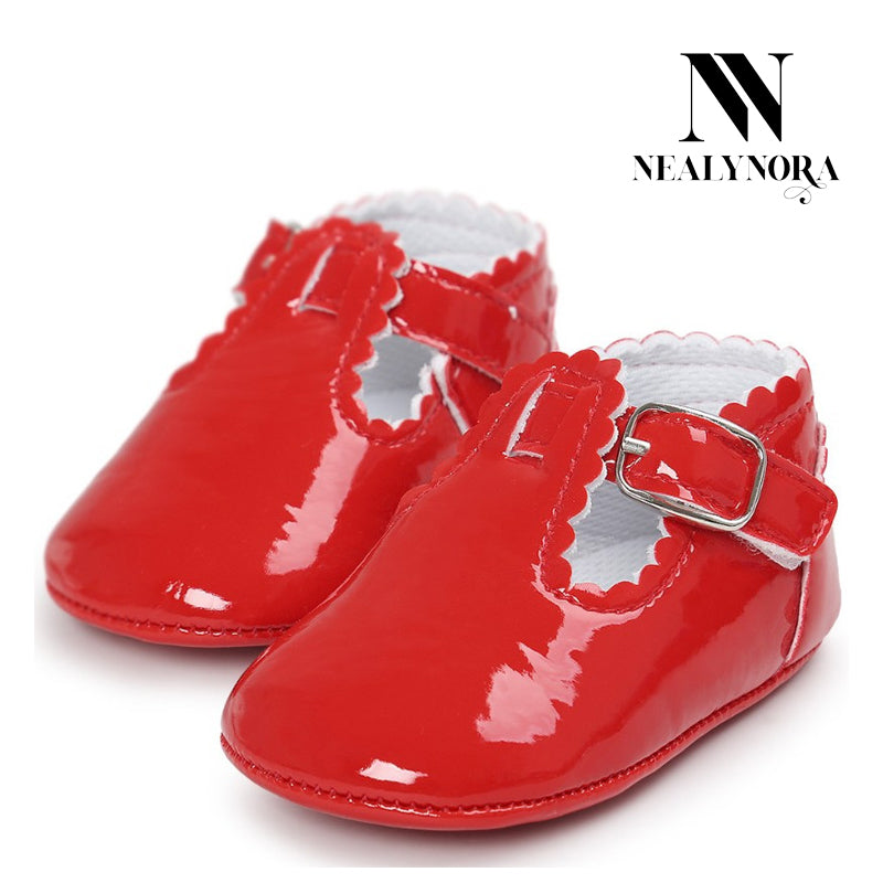 NEALYNORA | Glossy T-Strap Shoes