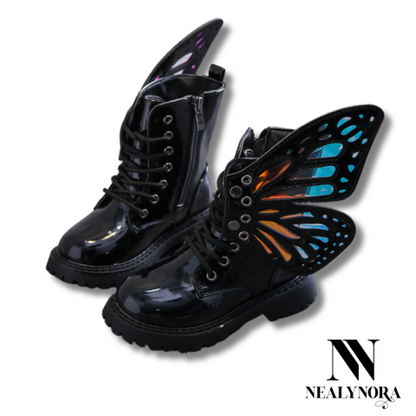 NEALYNORA Winged Glossy Boots