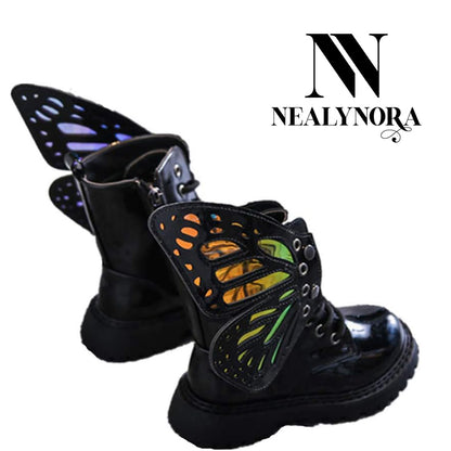 NEALYNORA Winged Glossy Boots