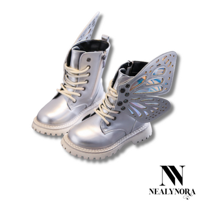 NEALYNORA Winged Glossy Boots