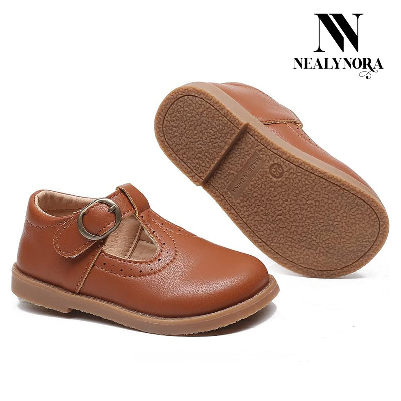 NEALYNORA Leather Mary Jane Shoes