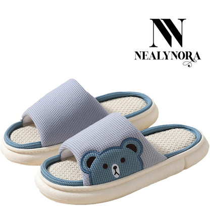 NEALYNORA Bear Patch House Slippers