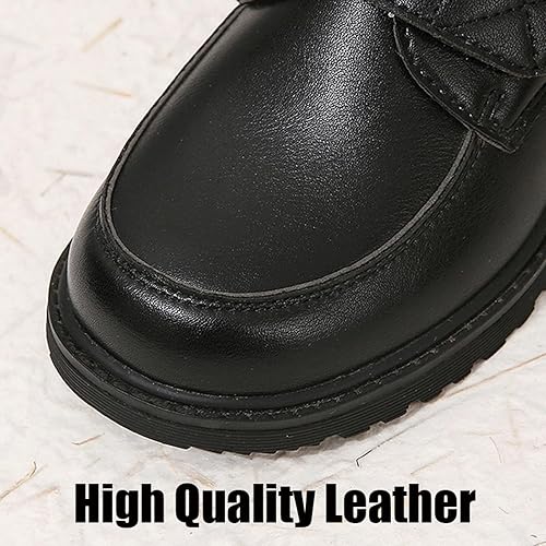 Hook and Loop Black Classic Leather Shoes