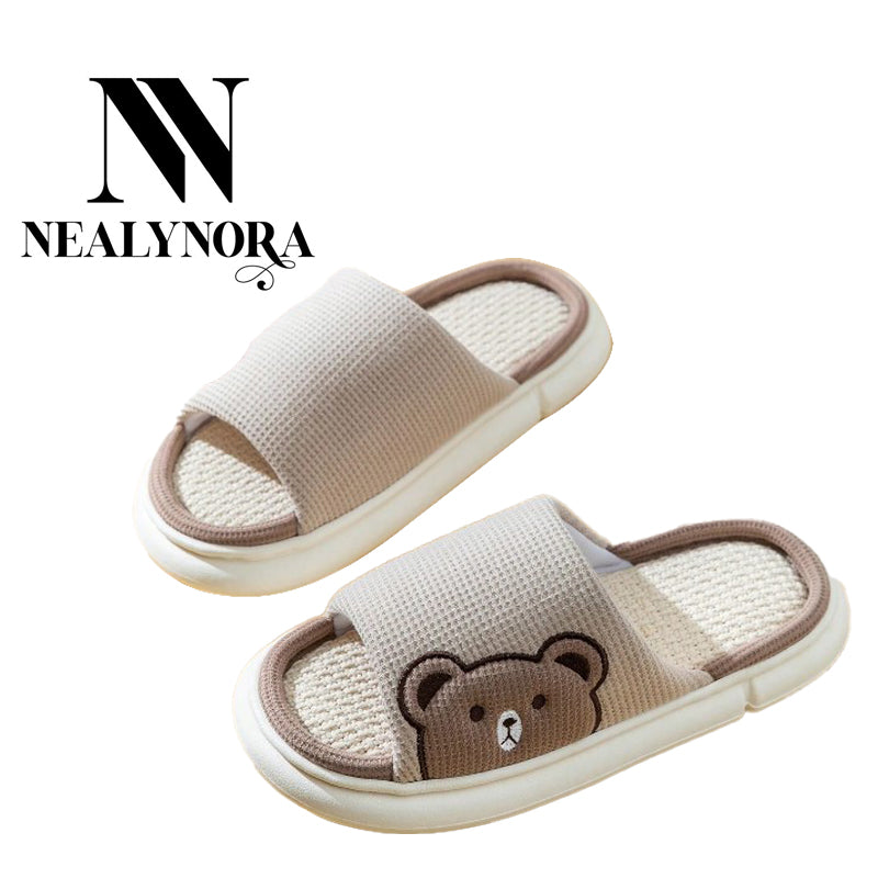 NEALYNORA Bear Patch House Slippers