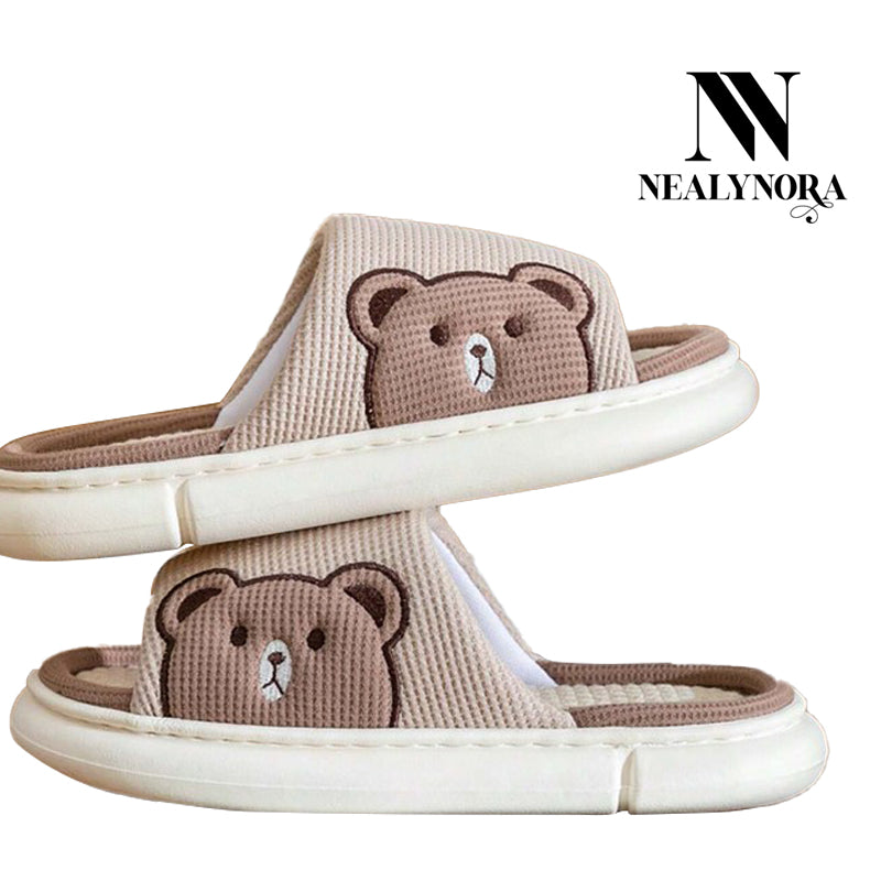 NEALYNORA Bear Patch House Slippers