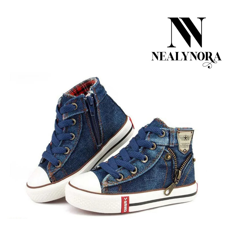 NEALYNORA Side Zipper Denim Shoes