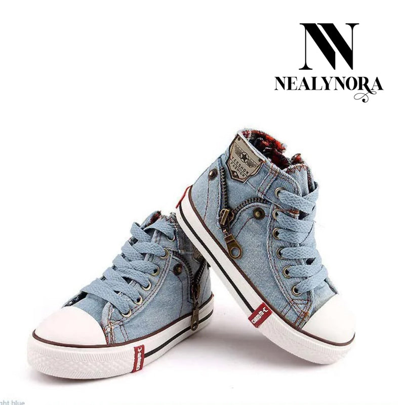 NEALYNORA Side Zipper Denim Shoes