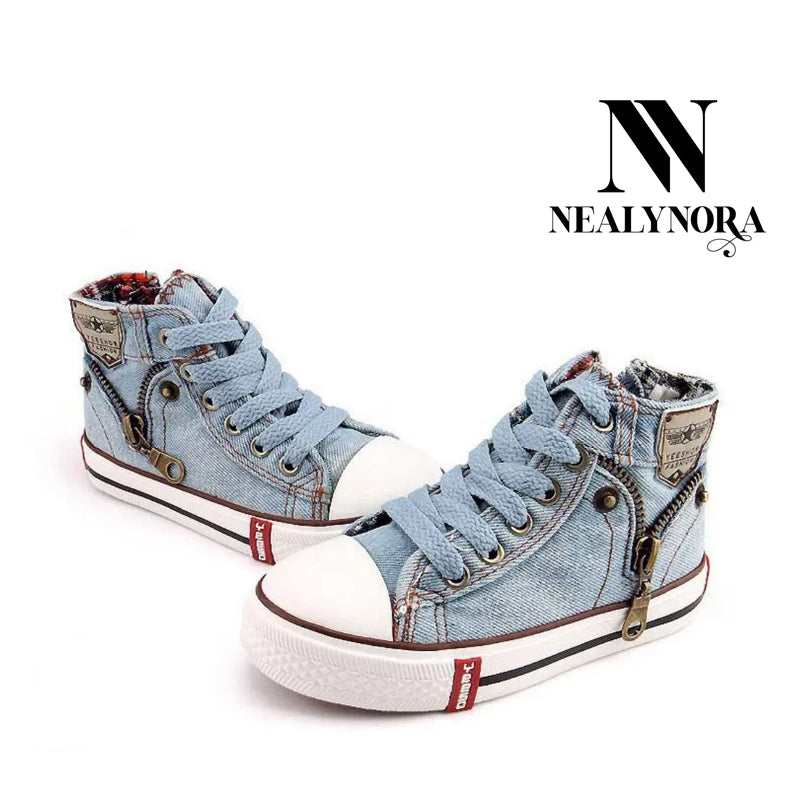 NEALYNORA Side Zipper Denim Shoes