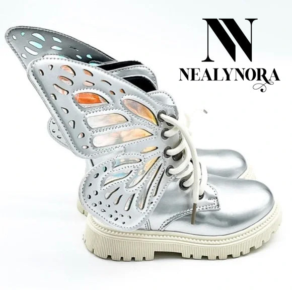 NEALYNORA Winged Glossy Boots