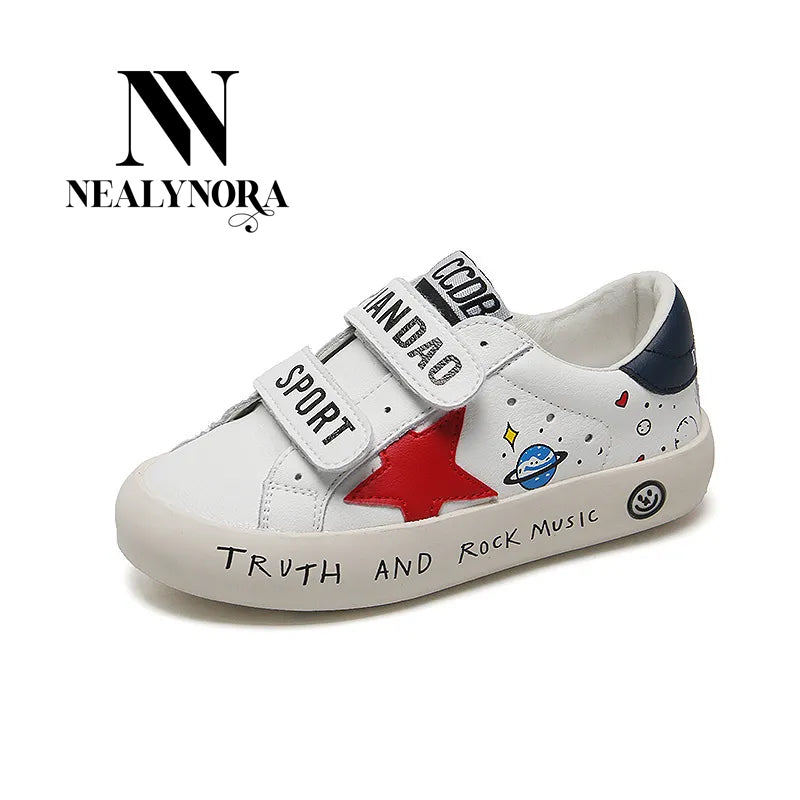 NEALYNORA Space and Dino Prints Sneakers